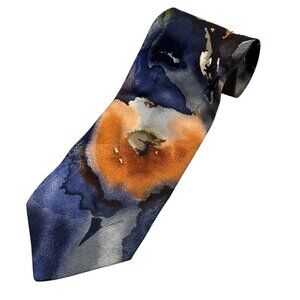 Sazzari 100% Silk Tie Made in Italy Watercolor Print Colorful 4"